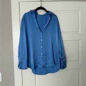 Zara Silk Blue Blouse